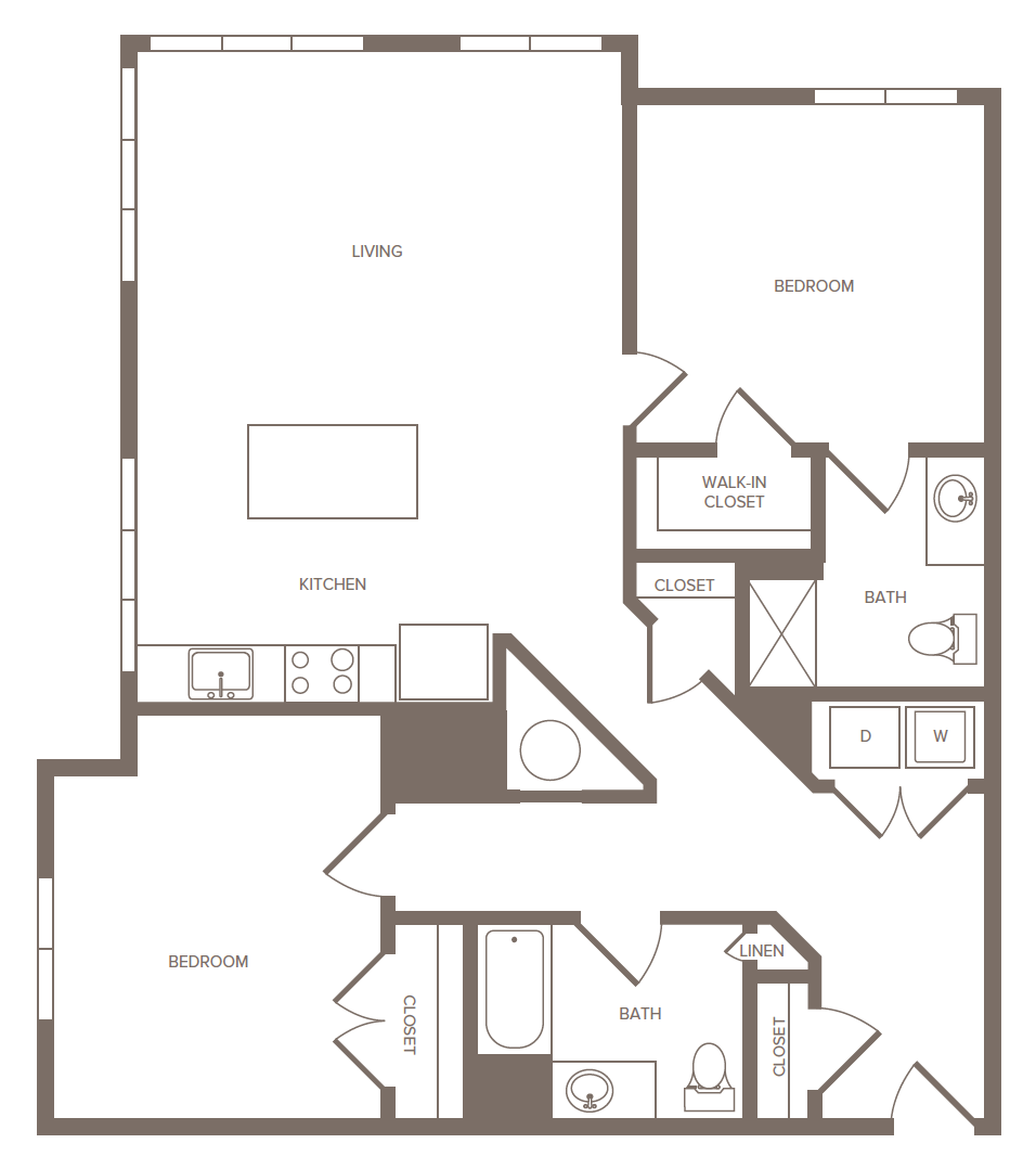 Floorplan for Apartment #2267, 2 bedroom unit at Halstead Parsippany